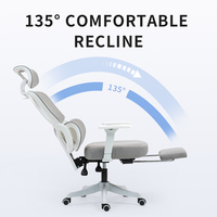 Chaise d'ordinateur de bureau à dossier haut chaise de bureau ergonomique en maille avec accoudoirs réglables bureau à domicile noir
