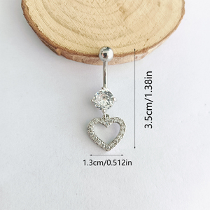 Nuovi <span class=keywords><strong>Piercing</strong></span> all'<span class=keywords><strong>Ombelico</strong></span> da Donna Sexy in Acciaio Inossidabile <span class=keywords><strong>Oro</strong></span> e Argento a Forma di Cuore con Zirconi Multicolore Gioielli per il Corpo - Product Image 6