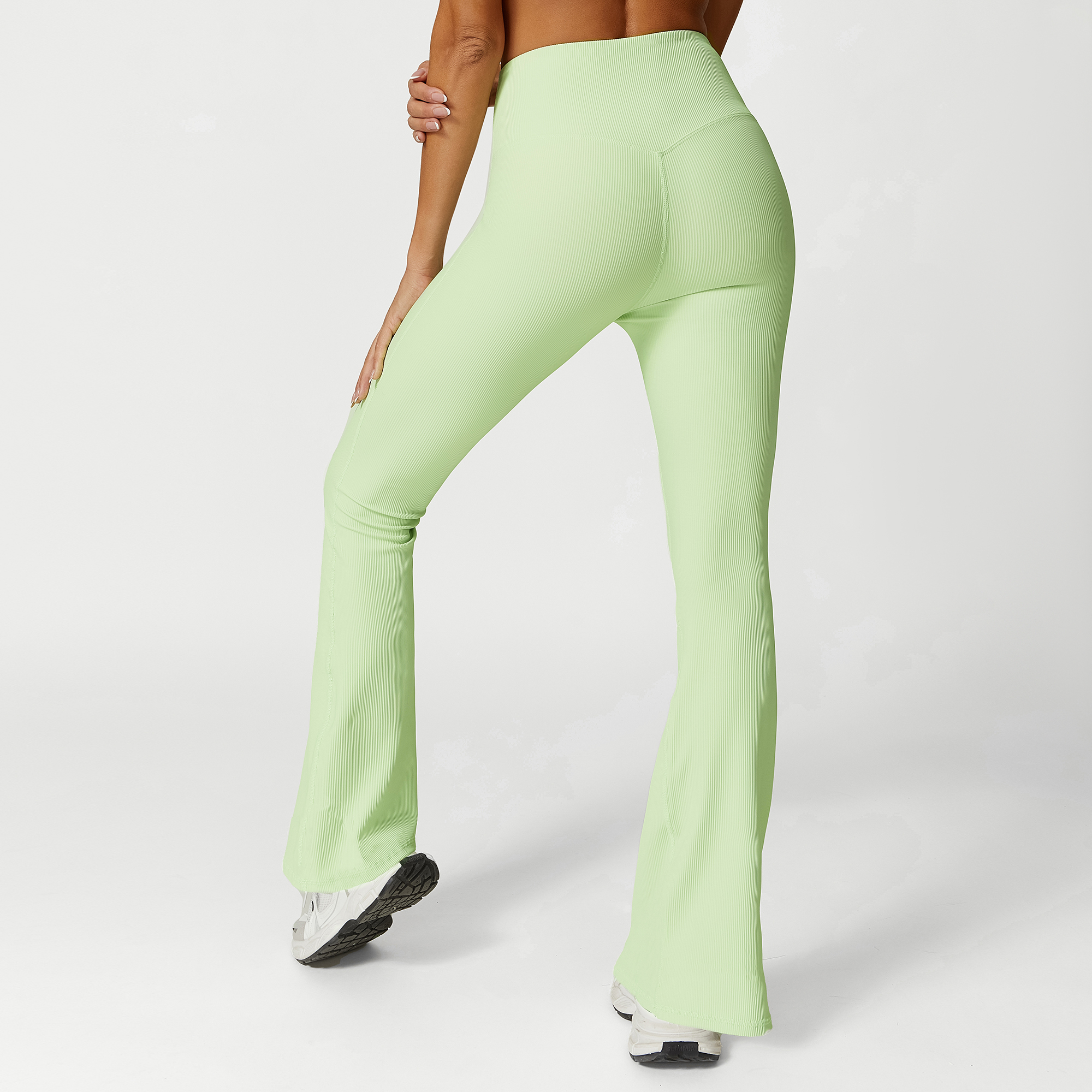 meadow green flare pants