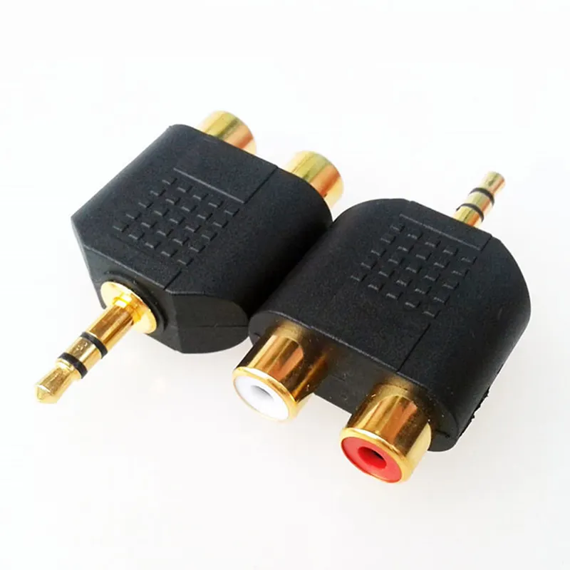 3.5mm Jack Stereo Male To 2 RCA Plug Female Adapter M/F 2RCA Audio Adapter Connector 3.5mm Audio Cable for Speaker