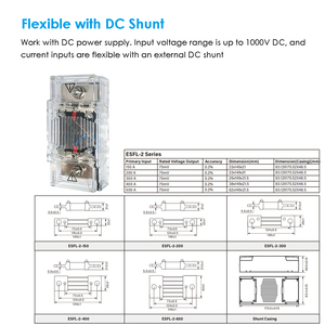 Eastron Medidor de Energía Inteligente DC para Estación de Carga EV, Conexión de Derivación DC 75mV, 1000V, Serie - Product Image 5