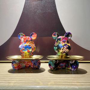 กระปุกออมสินหมีการ์ตูนสุดสร้างสรรค์ งานเรซิ่นอีพ็อกซี่ ศิลปะทันสมัย ตกแต่งห้องนั่งเล่น ตู้วางทีวี โต๊ะทำงาน - Product Image 1