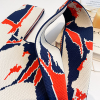 Marque Design Crochet Sac À Main Dames Couleurs Motif Voyage Sac À Provisions Tricoté Capacité Sac Fourre-Tout Pour Les Femmes