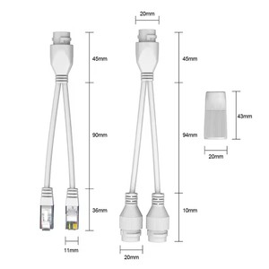 Répartiteur de câble réseau RJ45 étanche 1 vers 2, adaptateur séparateur 8P8C, connexion en série POE pour 2 appareils, accès Internet - Product Image 6