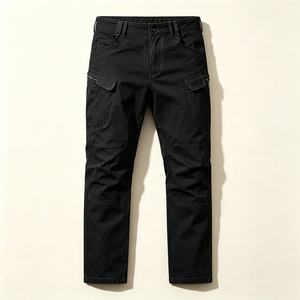 OEM Stylish Men's Cargo Pants Multi-Pocket Solid Color Stretch Fit Straight Leg Plus Size Casual Cargo <strong>Trousers</strong> for Men - Product Image 2