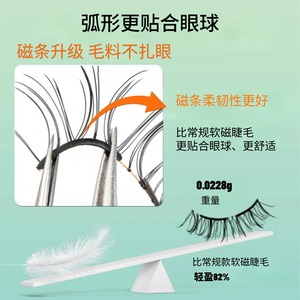 Ensemble de faux cils magnétiques MayIFindYou avec clip, sans colle, légers, naturels, doux, bande magnétique complète - Product Image 3