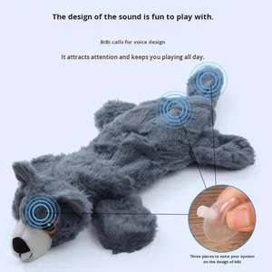 Jouet en peluche souple non rembourré pour chiot, interactif, couineur, durable, résistant aux morsures, jouet à mâcher pour chien, compagnon auto-amusant pour chiot - Product Image 3