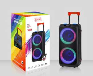 RAYSOUNDS ダブル8インチサブウーファー 40W 7.4V4500MAHバッテリー ワイヤレスマイク付き プルロッドとユニバーサルホイール搭載 パーティーカラオケ用 - Product Image 6