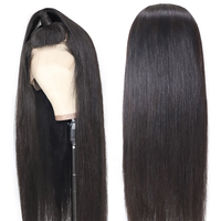 ZSF Rambut Manusia Perawan Brasil Wig Renda Depan Halus Lurus Wig Renda HD Wig Rambut Manusia Warna Alami untuk Wanita Hitam