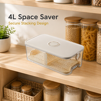 Boîte de rangement en plastique soignée pour réfrigérateur, grand récipient rectangulaire hermétique pour la conservation des aliments et la cuisine