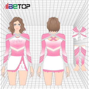 Uniformes de pom-pom girl modernes pour femmes Costume de pom-pom girl avec strass pour compétition - Product Image 6