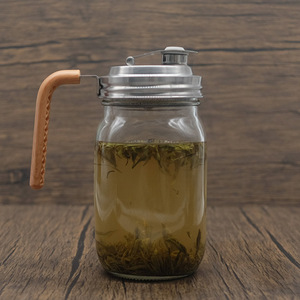 Capuchon à rabat en acier inoxydable de qualité alimentaire avec poignée avec tamis à couvercle en maille pour filtrer l'eau du thé adapté au pot Mason - Product Image 2