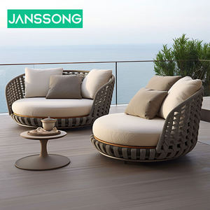 Meubles d'extérieur de haute qualité pour hôtel moderne, canapé en rotin tressé de luxe avec corde pour jardin, patio, salon et chambre ou hall - Product Image 3