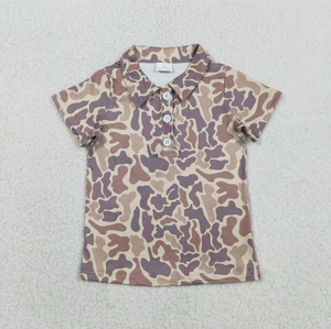 เสื้อโปโลแขนสั้นลายพรางสำหรับเด็กผู้ชาย ลายพรางแบบภาคใต้ มีกระดุม - Product Image 6