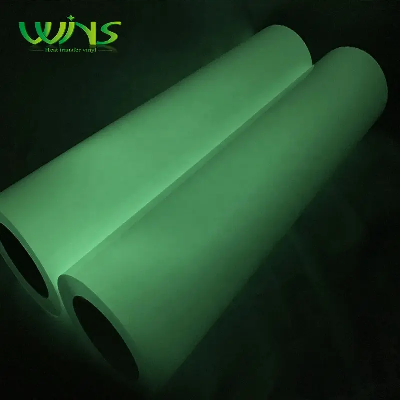 Menyala Dalam Gelap Perpindahan Panas Vinyl Roll Luminant Bahan Besi Pada T-shirt Print untuk Grosir