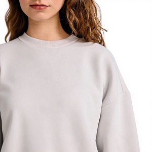 เสื้อสเวตเชิ้ตผู้หญิงผ้าฟลีซพรีเมียม ขอบถักแบบริบ สำหรับสวมใส่สบายในชีวิตประจำวัน - Product Image 5