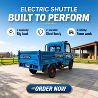 Camion utilitaire léger électrique Miaba à 4 roues, cabine fermée, haute capacité de charge, pour le transport agricole et la livraison de marchandises urbaines