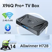 Boîtier TV Android 14.0 X96Q PRO+ Allwinner H728 Octa-core Ethernet 1000M WIFI 6 BT5.0+ Boîtier multimédia 4 Go 64 Go Décodeur intelligent X96Q