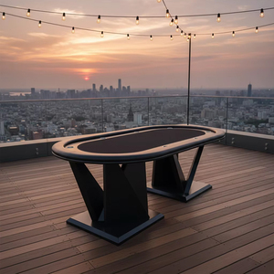 Table de poker de luxe Texas Hold'em 2026 de qualité casino avec porte-gobelets pour 8 à 10 joueurs - Product Image 3