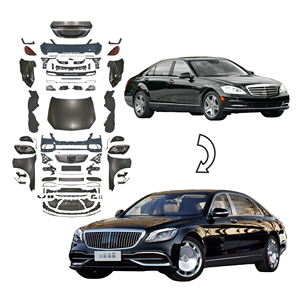 Kit de carrocería para Mercedes Benz Clase S W221 <span class=keywords><strong>2005</strong></span>-2013 Actualización a W222 <span class=keywords><strong>Maybach</strong></span> Estilo M Guardabarros de parachoques Faro LED Fácil instalación - Product Image 1
