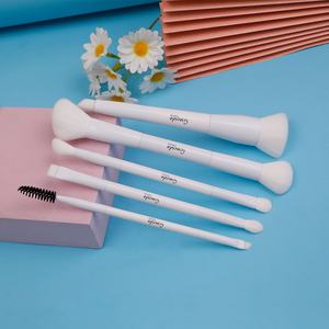 แปรงแต่งหน้าวีแกนสีขาวสองหัว สำหรับรองพื้น แป้งฝุ่น อายแชโดว์ ชุดแปรงสองหัว คุณภาพระดั<span class=keywords><strong>บ</strong></span>มืออาชีพ ปราศจากการทดลองกับสัตว์ - Product Image 2