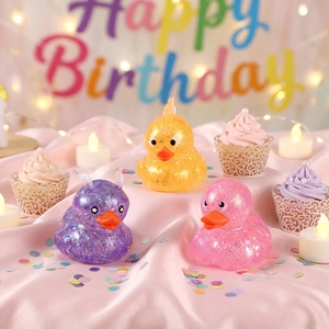 Wholesale High Quality Squishy Glitter Duck Toys TPR Stress Relief Fidget Toys Kids Party Favors - Product Image 1