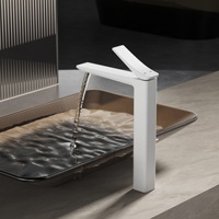 Robinet de lavabo en cuivre massif, style nordique, noir, simple, eau chaude et froide, carré, blanc, salle de bain, lavabo