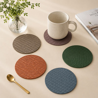Ensemble de sous-verres en cuir écologique avec logo imprimé, coussin isolant réutilisable pour la famille, les restaurants et les hôtels