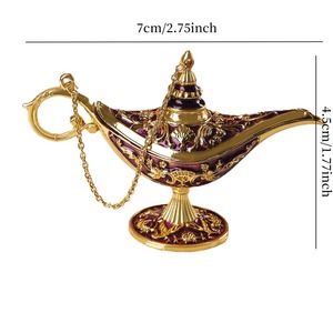 Aladdin Genie Đèn Ma Thuật Cổ Điển Mini Brass Đèn Có Mong Muốn Ánh Sáng Cổ Điển Trang Phục Đạo Cụ Bàn Trang Trí Ả Rập Đảng Trang Trí Nội Thất - Product Image 6