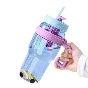 Vaso de Plástico de 40 oz con Diseño Nuevo, con Pajita y Asa, Super Gran Capacidad, Multiusos, Cubo para Hielo, Filtro para Té - Product Image 6