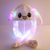 Chapeau mignon qui peut se déplacer avec une seule pincée chapeau en forme de lapin net de célébrité, jouet en peluche drôle