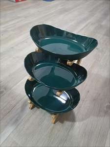 Plato creativo de varios niveles para aperitivos, estante de madera de bambú de tres capas para frutas y dulces, cesta de frutas para el hogar, estilo europeo - Product Image 6