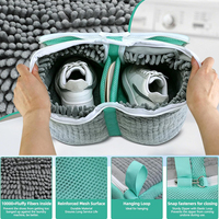 Sac à chaussures amélioré à double compartiment avec fermeture éclair à loquet pour machine à laver, avec embauchoirs ajustables et sac de séchage pour baskets