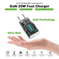 Cargador Super Gan de 25 W, Tipo C, UE, KR, Adaptador Universal para Dispositivos Móviles, Cargador Rápido de Pared KC PD de 25 W, USB C para iPhone