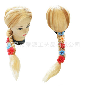 Perruque tressée dorée Raiponce en fibre Kanekalon, sans colle, pour cosplay et déguisement - Product Image 2