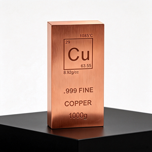 ทองแดงแท่งบริสุทธิ์ 99.9% น้ำหนัก 1000 กรัม เกรดการลงทุน สำหรับการเก็บสะสมโลหะที่มีค่า - Product Image 1