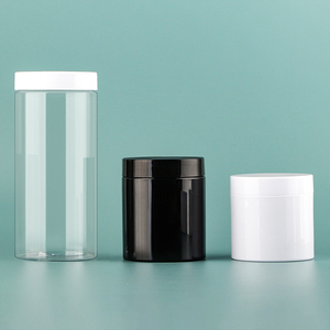 Không Bị Rò Rỉ Kích Thước Lớn Rõ Ràng Màu Đen Trắng 180Ml 200Ml 300Ml Nhựa Pet Các Loại Kem Lọ 500 Ml Nhựa Jar Cho Mỹ Phẩm - Product Image 1