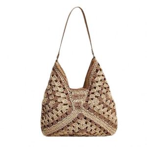 New Style Bohemian Woven Single Shoulder Women's Handbag Shopping Tote Holiday Travel Crochet Straw Beach <b>Bag</b> - Product Image 5