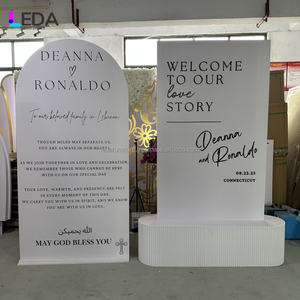 Artículos de decoración de fiesta LEDA boda arcos de boda blancos telón de fondo Prop para ceremonia de boda - Product Image 1