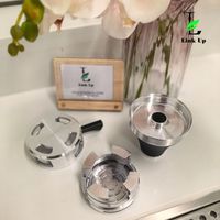 Vente en gros de tête de bol de narguilé en acier inoxydable en silicone HMD 2 en 1 porte-charbons en carbone fumée Shisha narguilé ensemble d'accessoires