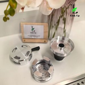 Vente en gros de tête de bol de narguilé en acier inoxydable en silicone HMD 2 en 1 porte-charbons en carbone fumée Shisha narguilé ensemble d'accessoires - Product Image 4