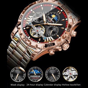 Reloj Poedagar 1410 para Hombre, de Lujo, con Tourbillon Hueco, Automático, Resistente al Agua, Luminoso, de Acero Inoxidable, Mecánico - Product Image 3