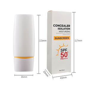 UVA UVB SPF 50 + Bloqueador solar Corrector <span class=keywords><strong>facial</strong></span> orgánico natural Protector solar Mejora el aislamiento del tono de la piel Crema de protección solar - Product Image 2