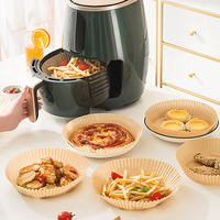 100 pièces de papier sulfurisé pour friteuse à air chaud, 8 pouces, qualité alimentaire, jetable, pour four à air chaud