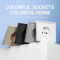 Prise murale encastrée OEM 1 compartiment Schuko avec clips, noir, or, gris, blanc, pour prises EU 16A 230V avec mise à la terre