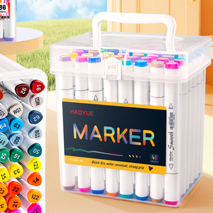 Stylos marqueurs acryliques lisses à pointe souple, séchage rapide, résistants à l'eau, étui portable pour l'art et le coloriage des enfants - Product Image 5