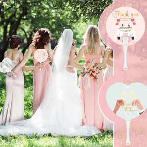 Custom Wedding Round Plastic Sublimation <b>Hand</b> <b>Fan</b> Transparent PVC <b>Hand</b> <b>Held</b> <b>Fans</b> Advertising PP <b>Fans</b> for Guest Promotion Gift - Product Image 2
