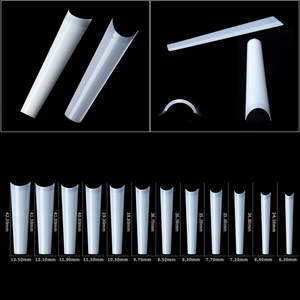 Extra largo punta plana Denim cuadrado lujo cubierta completa Nail Art francés <span class=keywords><strong>uñas</strong></span> postizas 504 pegatinas sin costuras aplicación dedos - Product Image 6