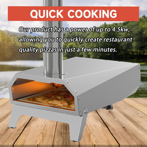 Four à <span class=keywords><strong>pizza</strong></span> à <span class=keywords><strong>gaz</strong></span> en acier inoxydable de 12 pouces, design moderne, portable, cuisson rapide en carton, petite <span class=keywords><strong>pierre</strong></span> à <span class=keywords><strong>pizza</strong></span> pliante à 500 degrés - Product Image 5