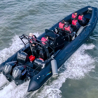 Bateau pneumatique semi-rigide professionnel Liya 27 pieds (8,3 m) à coque en fibre de verre pour patrouille et sauvetage